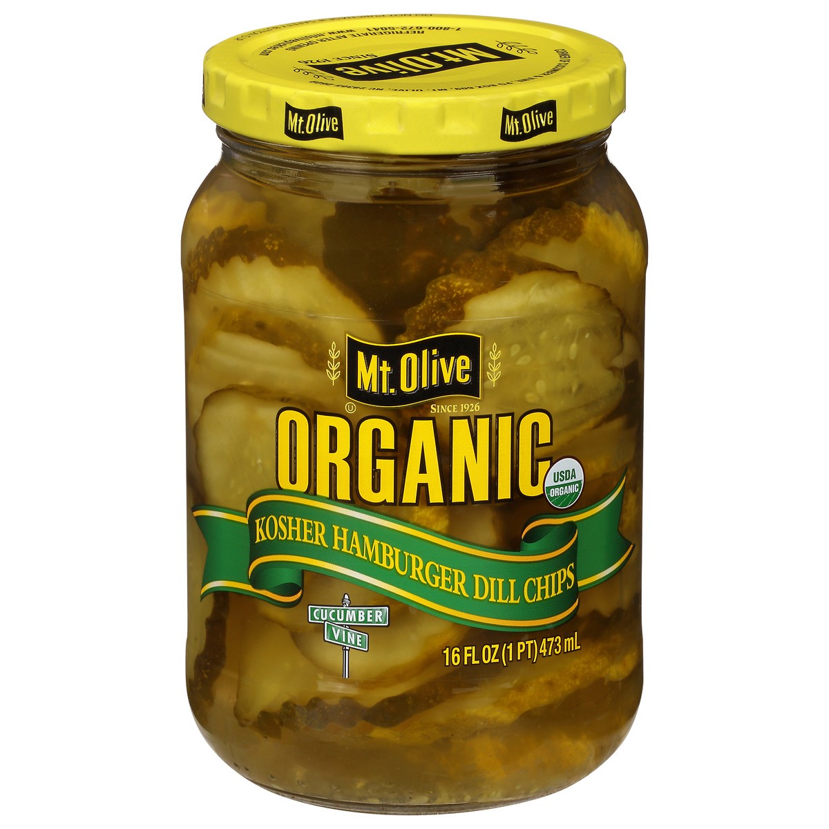 slide 12 of 13, Mt. Olive Organic Kosher Hamburger Pickle 16 fl oz Jar, 16 fl oz