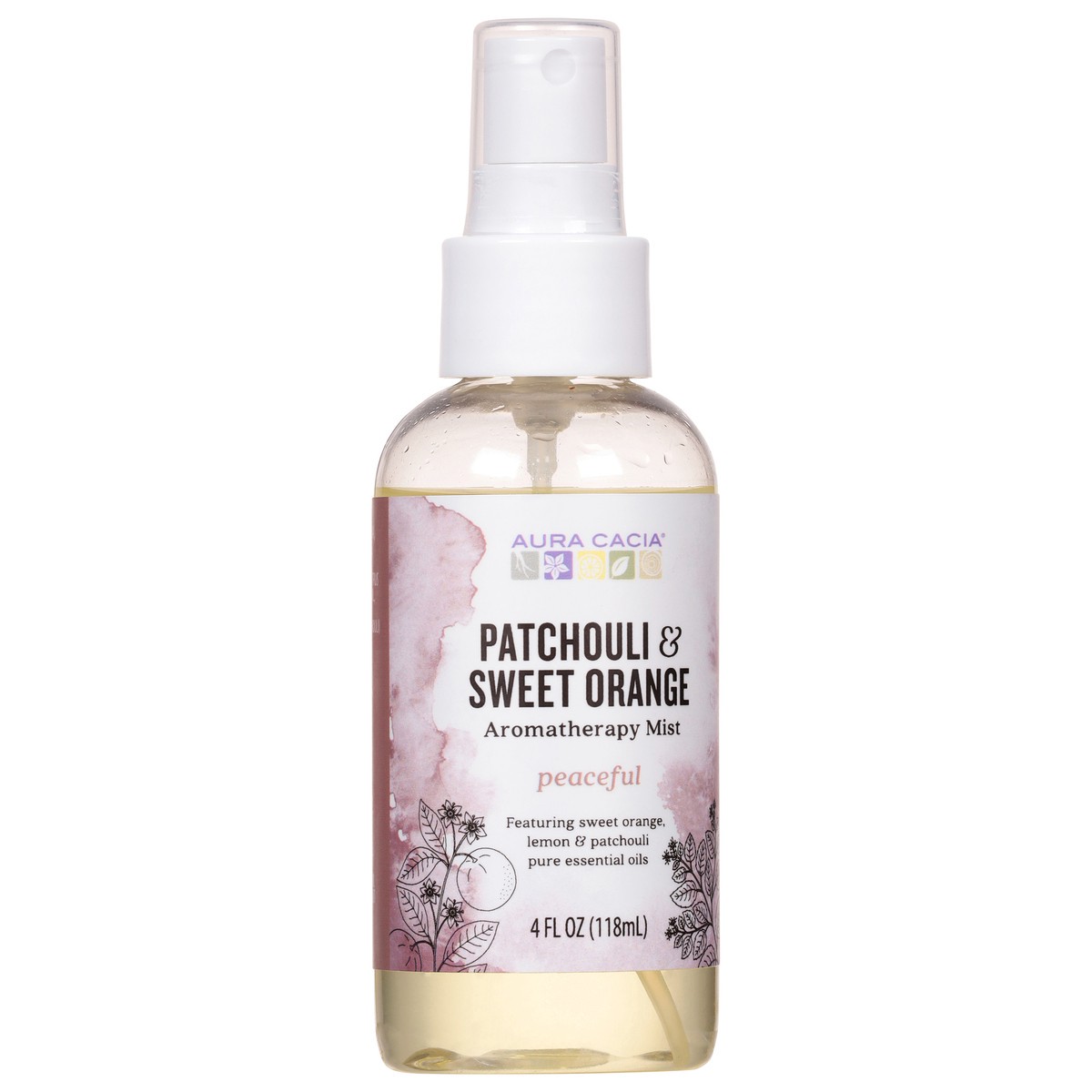 slide 9 of 9, Aura Cacia Peaceful Patchouli & Sweet Orange Aromatherapy Mist, 4 oz