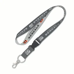 Cincinnati Bengals 1" lanyard charcoal