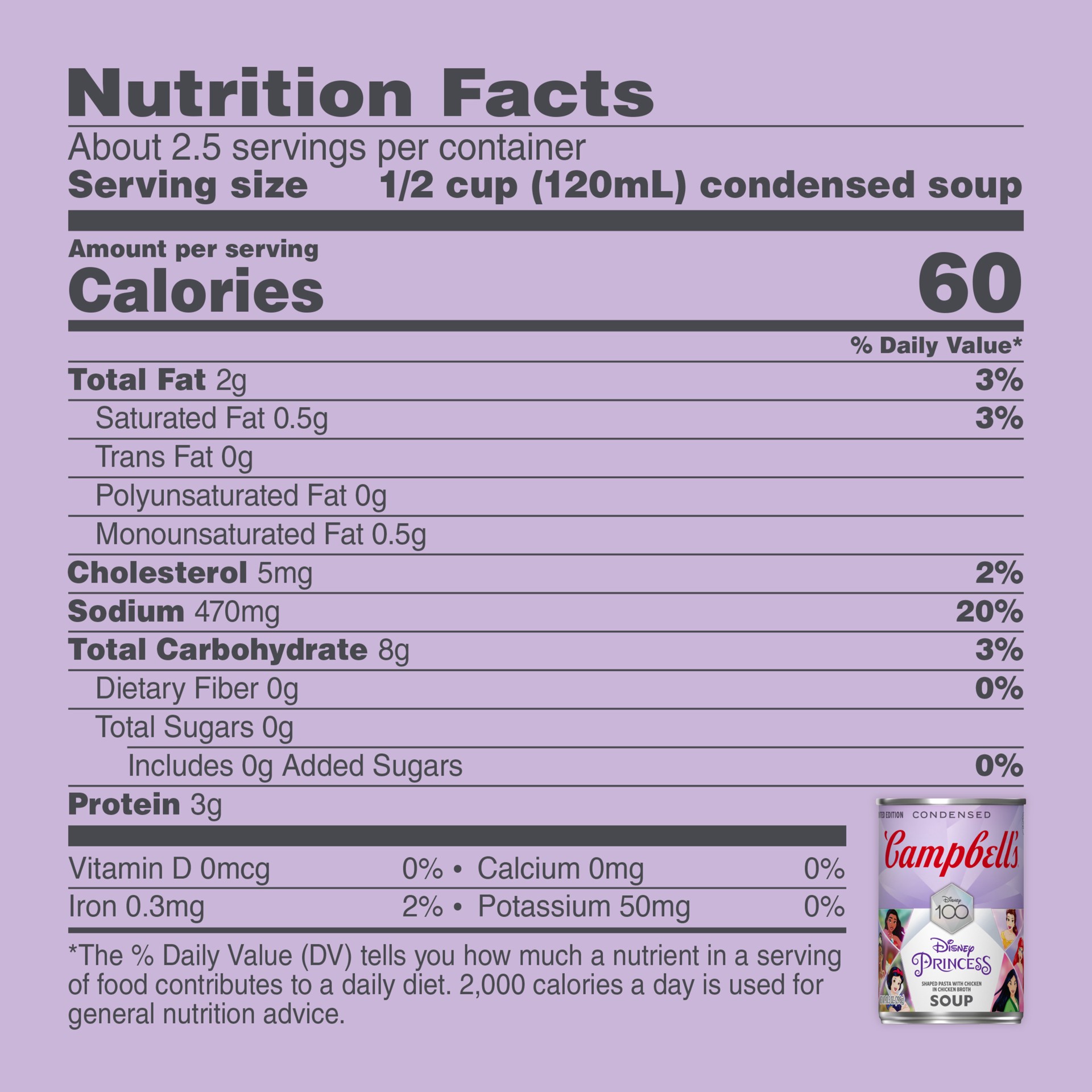 slide 5 of 8, Campbell's Condensed Limited Edition Disney 100th, Princess-Shaped Pasta With Chicken Soup, 10.5 oz Can, 10.50 oz