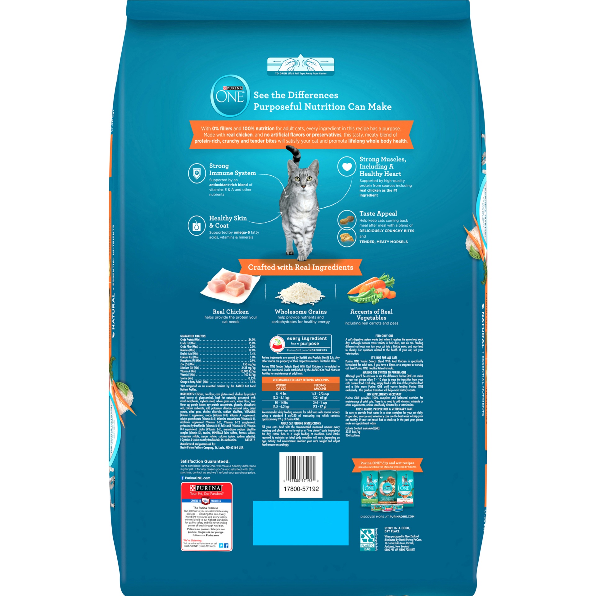 slide 2 of 5, Purina ONE Natural Dry Cat Food, Tender Selects Blend With Real Chicken - 16 lb. Bag, 16 lb