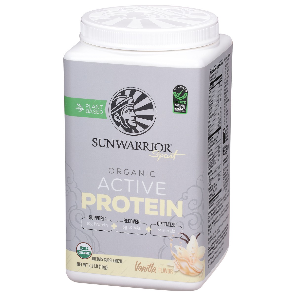 slide 5 of 9, Sunwarrior Sport Plant Based Organic Vanilla Flavor Active Protein 2.2 lb, 2.2 lb