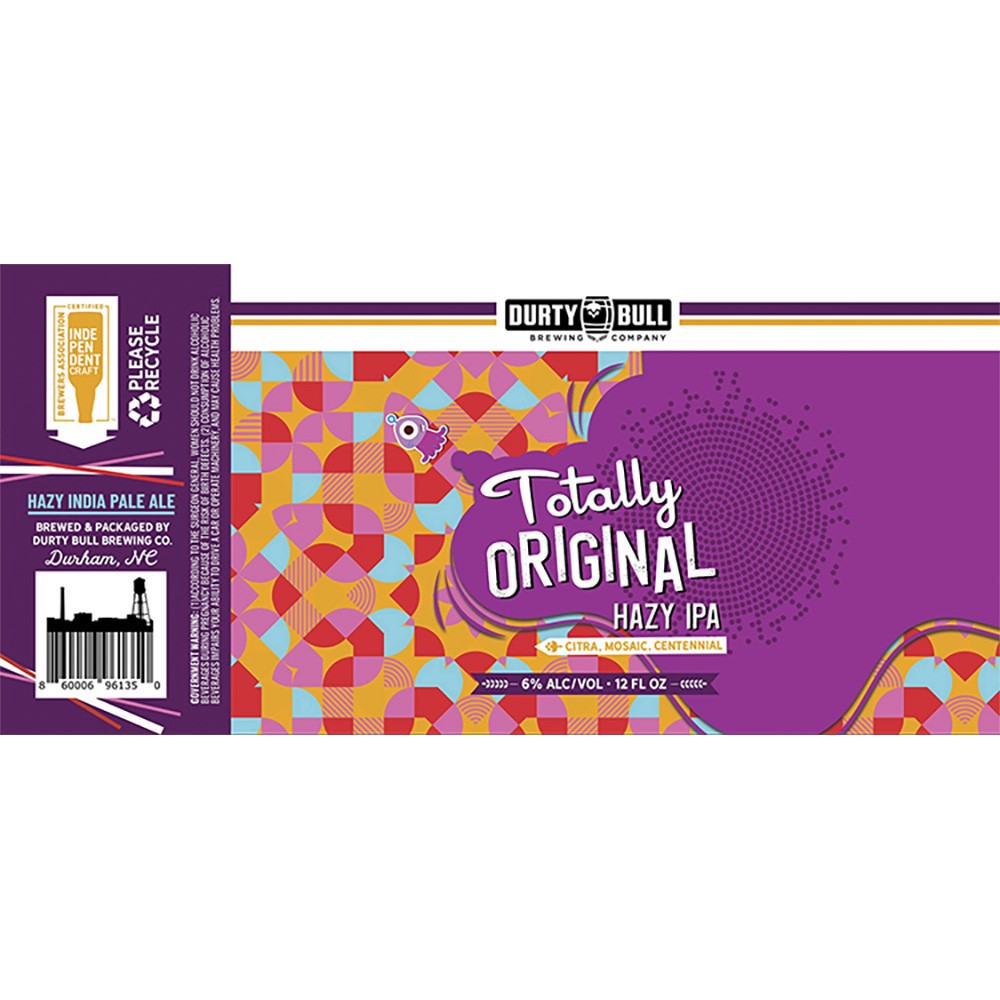 slide 1 of 1, Durty Bull Totally Original Hazy - 12 oz, 6 ct; 12 oz