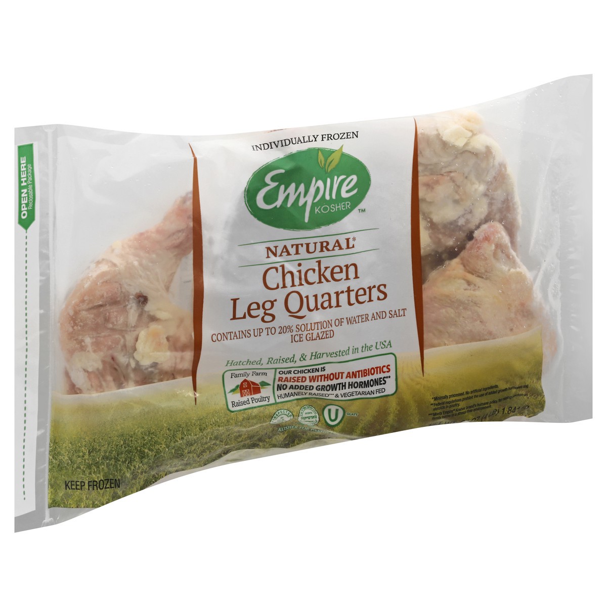 slide 3 of 9, Empire Kosher Chicken Leg Quarters, 4 lb