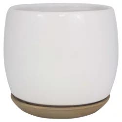 Trendspot Ibiza Ceramic Planter, White, 8 in