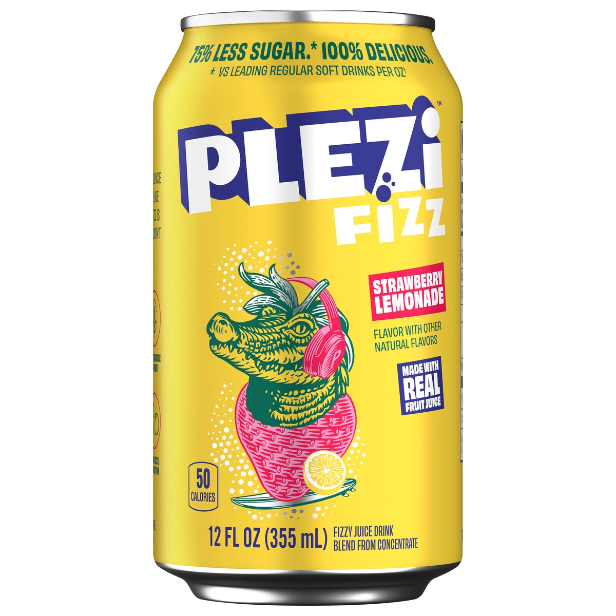 slide 4 of 8, PLEZi FiZZ Strawberry Lemonade Sparkling Juice - 12 Fl Oz, 12 fl oz
