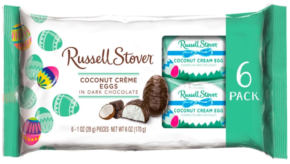 slide 1 of 1, Russell Stover Stove Dark Chocolate Coconut Cream Egg, 6 ct