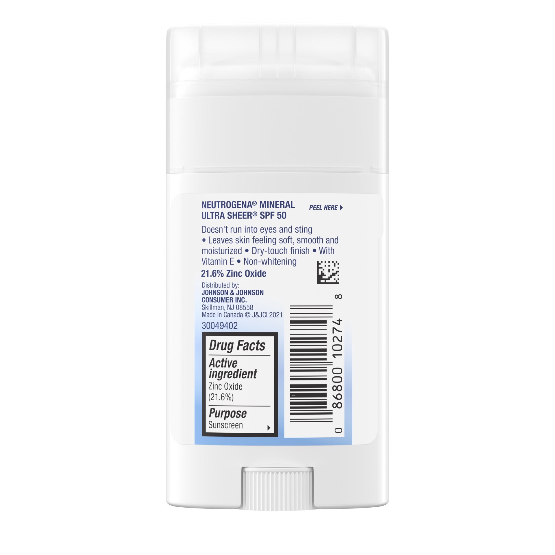 slide 8 of 9, Neutrogena Ultra Sheer SPF 50 Zinc Mineral Sunscreen Stick, 1.5 oz, 1.5 oz