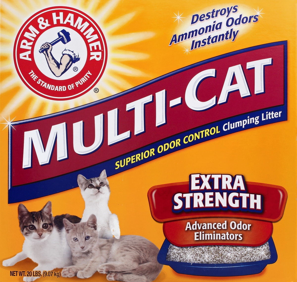 slide 2 of 4, Arm & Hammer MultiCat Clumping Litter, Scented 20lb Box, 20 lb