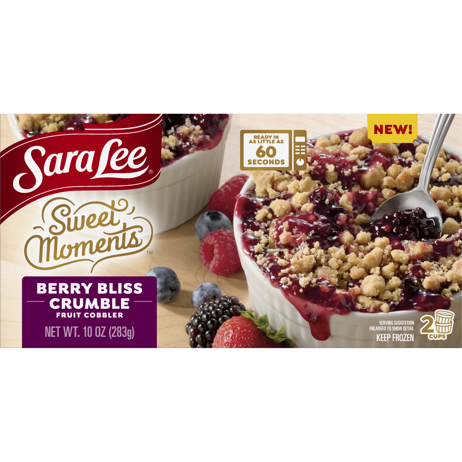 slide 2 of 4, Sara Lee  Fruit Cobbler Sweet Moments 2CT BERRY BLISS CRUMBLE 8CT/10OZ, 10 oz