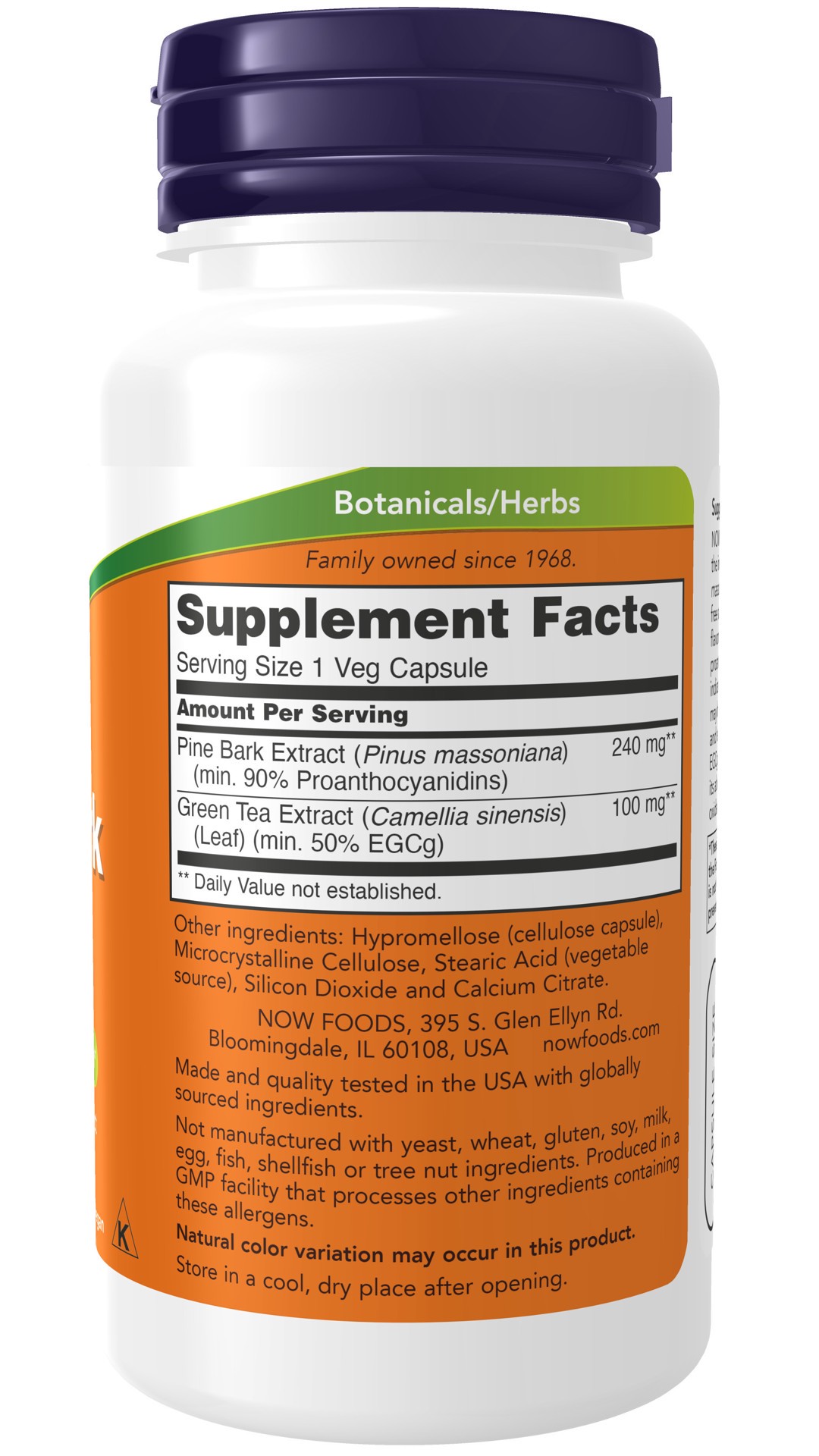 slide 2 of 4, NOW Pine Bark Extract 240 mg - 90 Veg Capsules, 90 ct