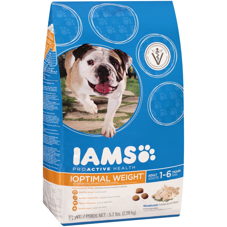 slide 2 of 6, IAMS ProActive Health Optimal Weight Adult Dog Food, 5.7 lb