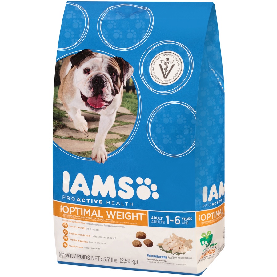 slide 3 of 6, IAMS ProActive Health Optimal Weight Adult Dog Food, 5.7 lb
