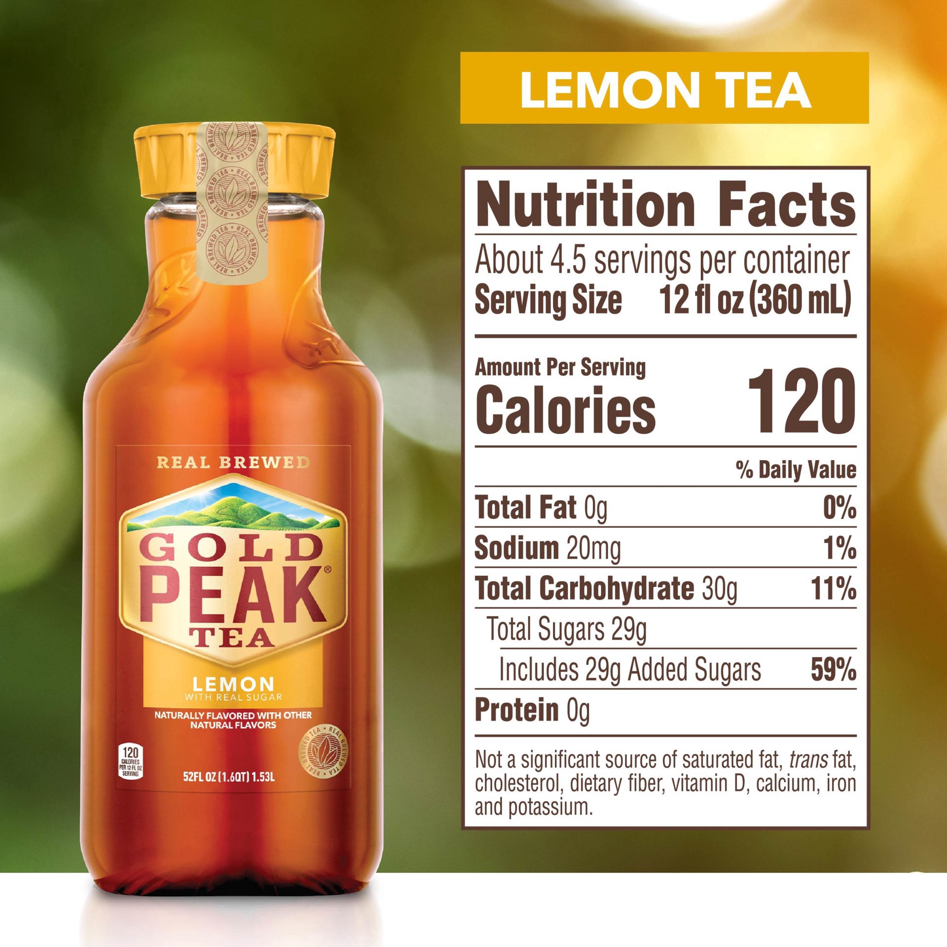 slide 4 of 12, Gold Peak Lemon Sweetened Iced Tea Drink, 52 fl oz, 52 oz