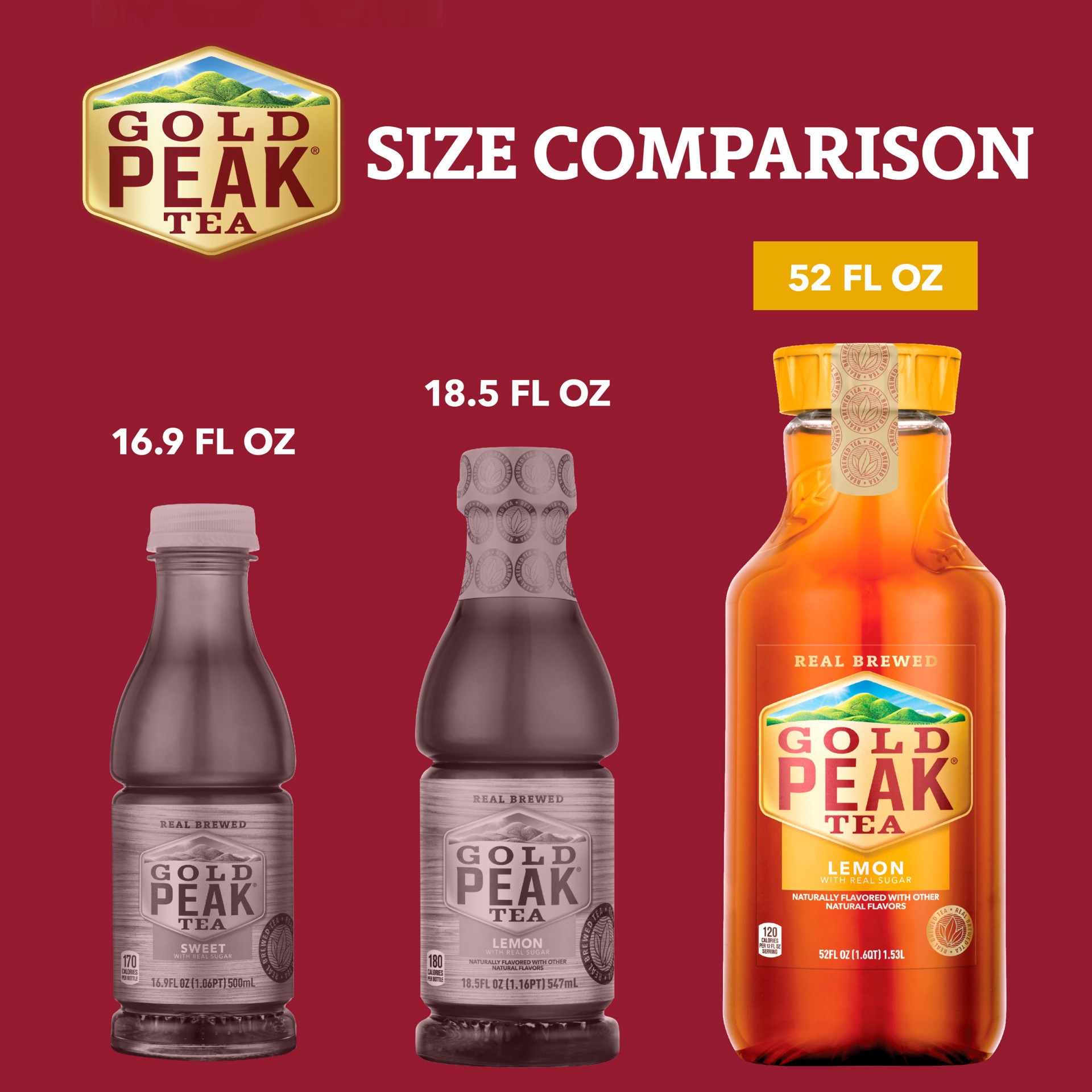 slide 6 of 12, Gold Peak Lemon Sweetened Iced Tea Drink, 52 fl oz, 52 oz