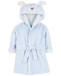 Carters Baby Bear Hooded Terry Robe Blue 0-9M