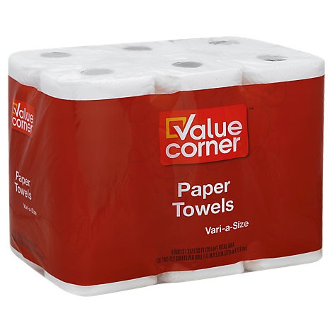 slide 1 of 1, Value Corner Paper Towels Sheets Vari A Size 2-Ply, 6 ct