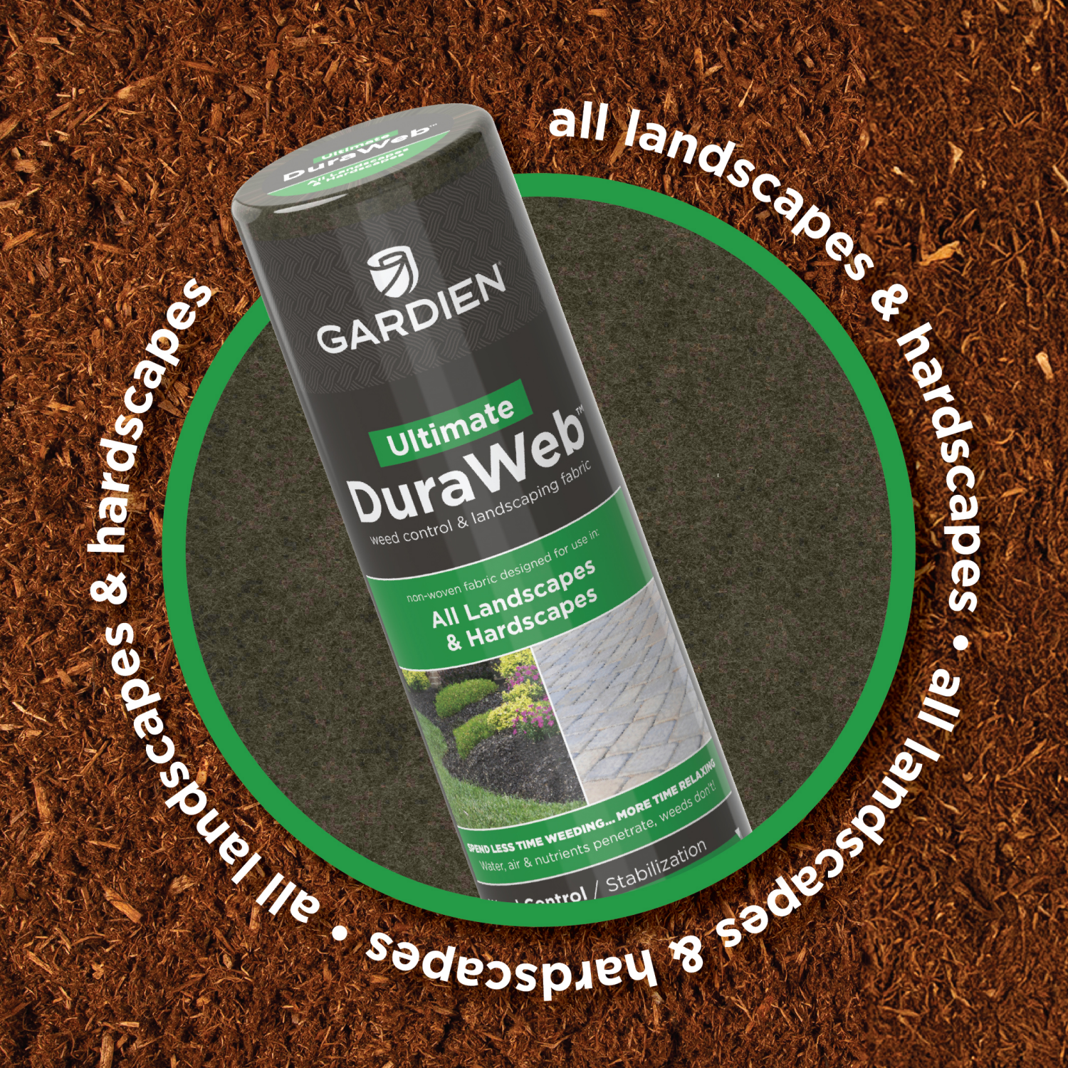 slide 2 of 5, Gardien Duraweb Landscape Fabric - BLK 3' x 50', 3 ft x 50 ft