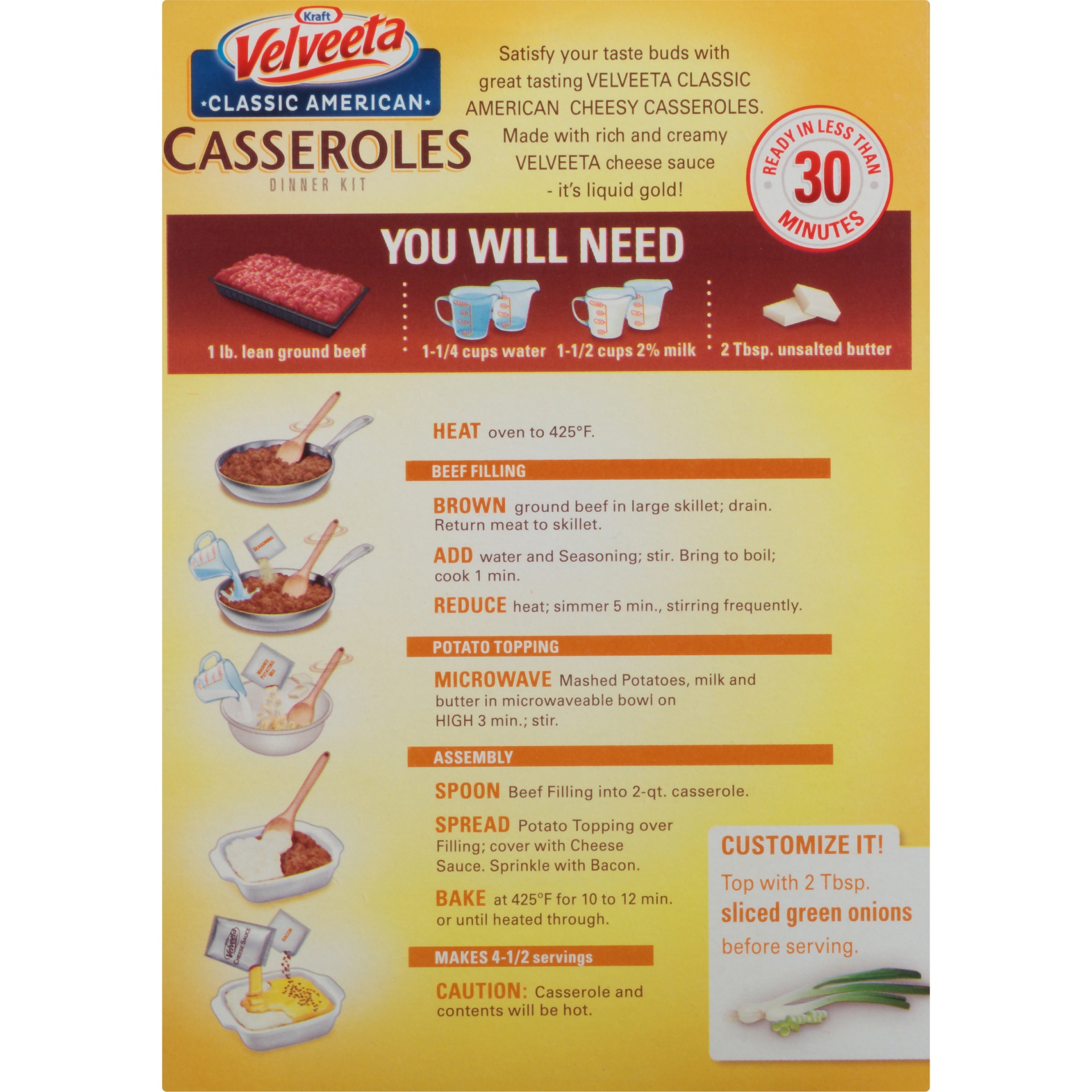 slide 6 of 8, Velveeta Casseroles Dinner Kit, Loaded Mashed Potato, 7.9 oz