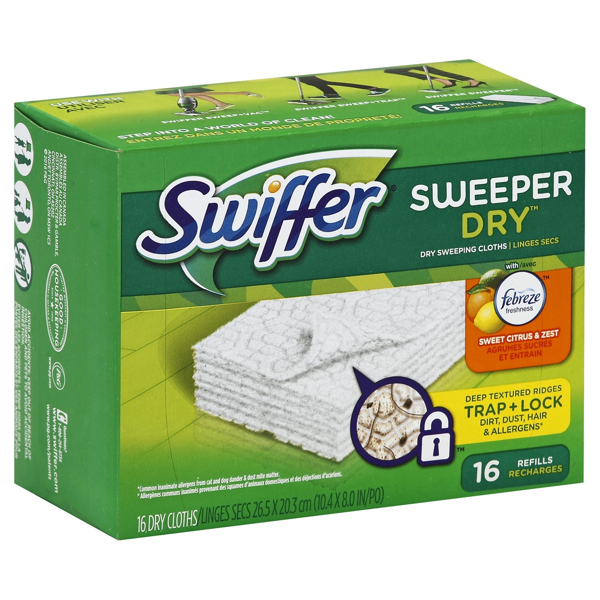 slide 1 of 1, Swiffer Dry Sweeping Cloths 16 ea, 16 ct