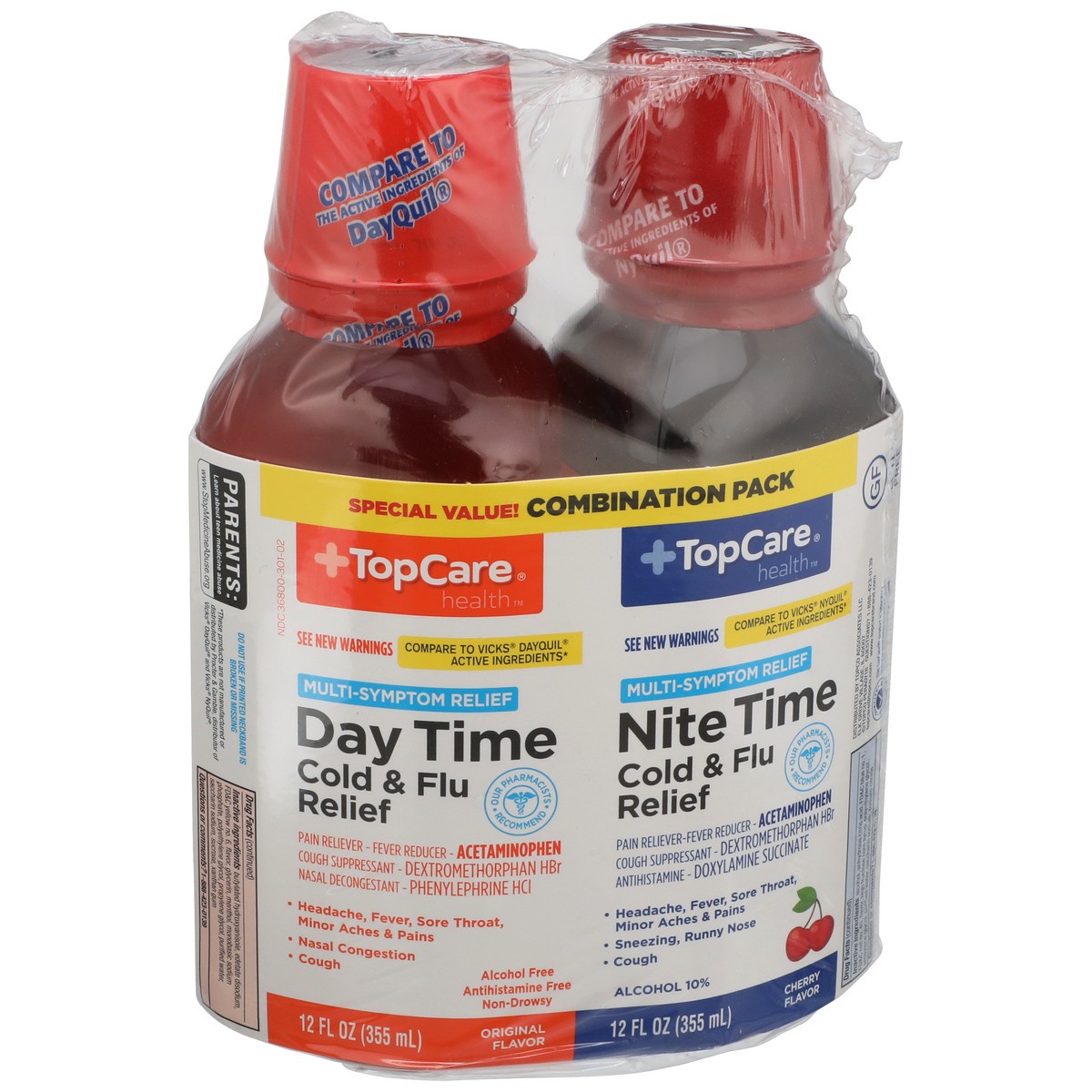 slide 2 of 9, Topcare Cold Flu Day Nite Combo, 24 oz