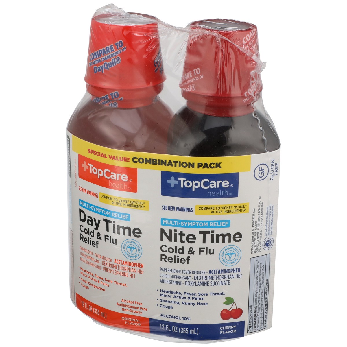 slide 3 of 9, Topcare Cold Flu Day Nite Combo, 24 oz