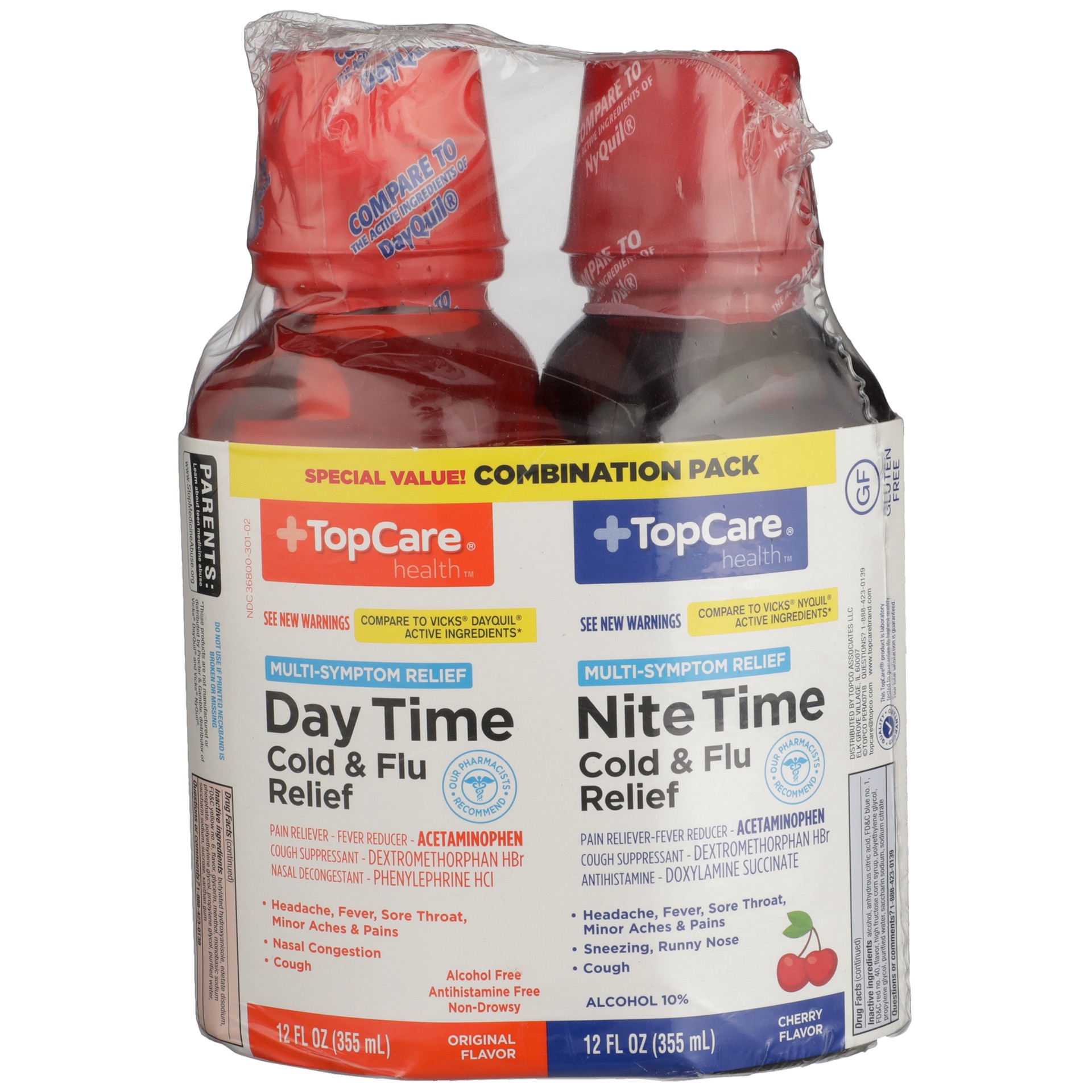 slide 1 of 6, Topcare Cold Flu Day Nite Combo, 24 oz