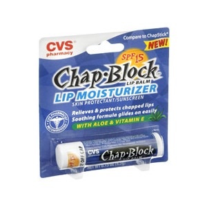 slide 1 of 1, CVS Pharmacy Chap-Block Lip Moisturizer Spf 15, 1 ct