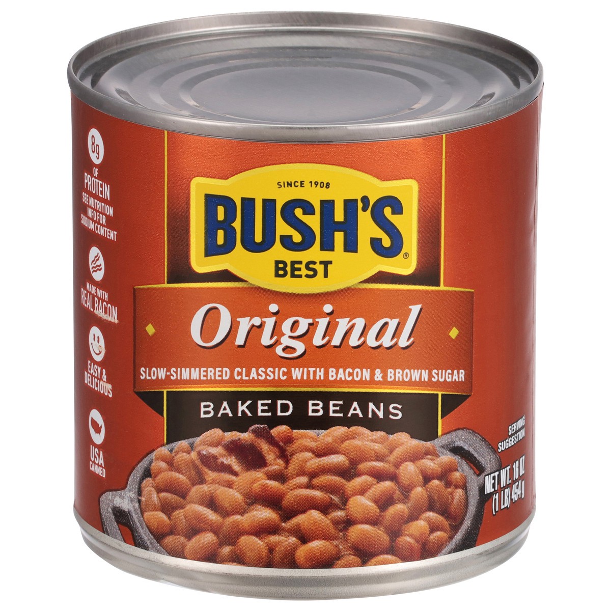 slide 1 of 19, Bush's Best Original Baked Beans 98% Fat Free 16 Ounces, 16 oz