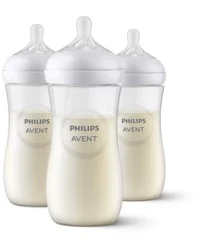 Philips Avent Natural Baby Bottle With Natural Response Nipple, Clear, 11oz, 3pk, SCY906/03