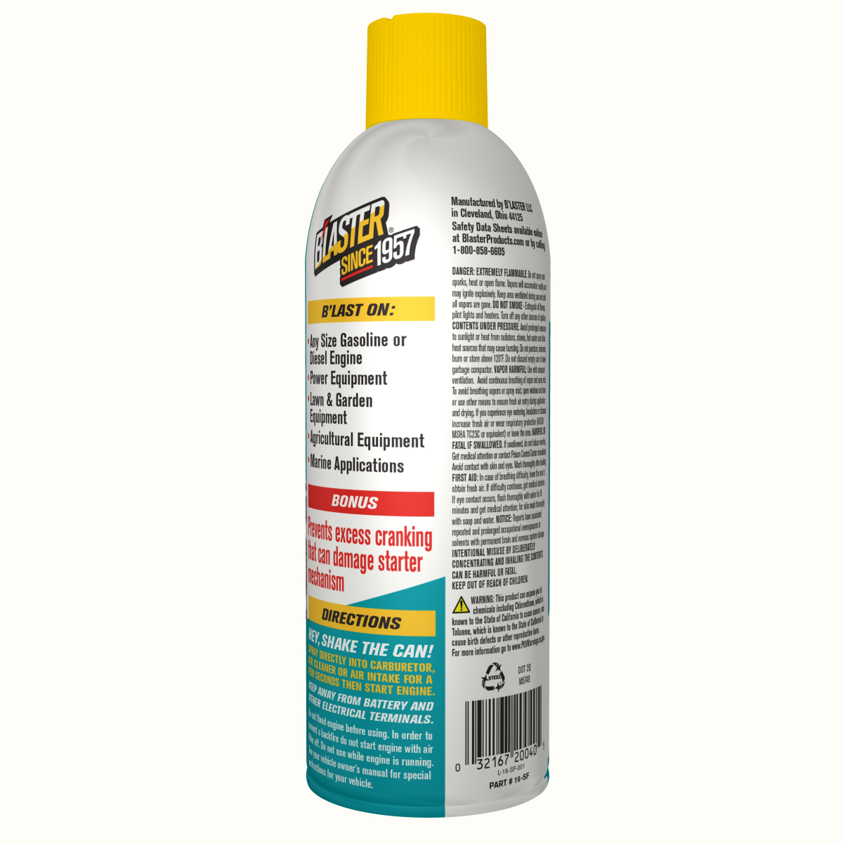 slide 2 of 2, B'laster Fast Acting Starting Fluid Part #16SF, 11 oz