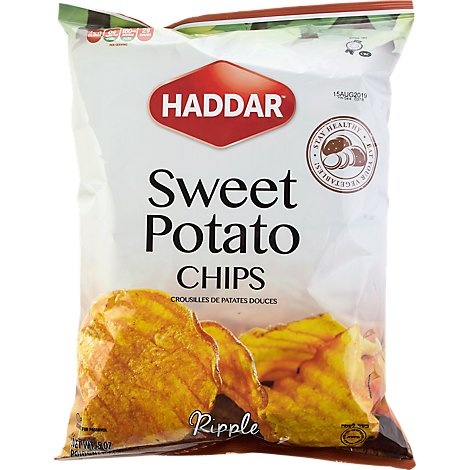 slide 1 of 1, Haddar Sweet Potato Chips, 5 oz