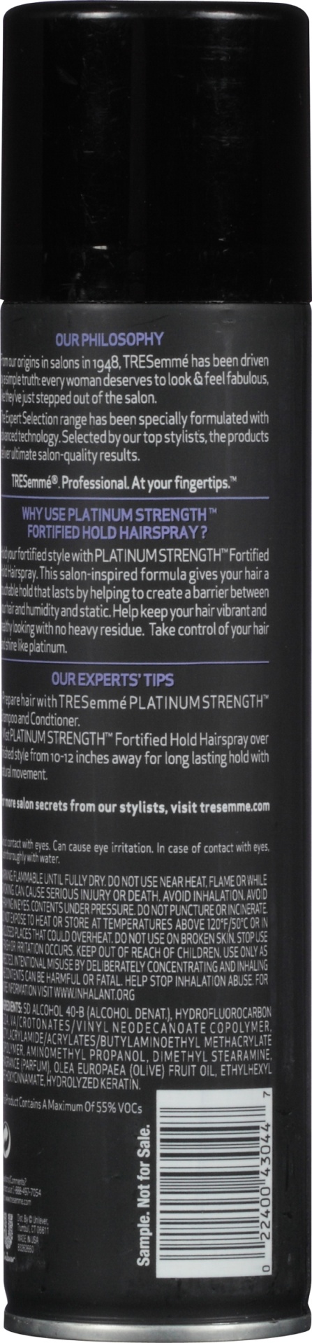 slide 4 of 5, TRESemmé Expert Selection Platinum Strength Fortified Hold Hairspray, 7.7oz, 7.7 oz