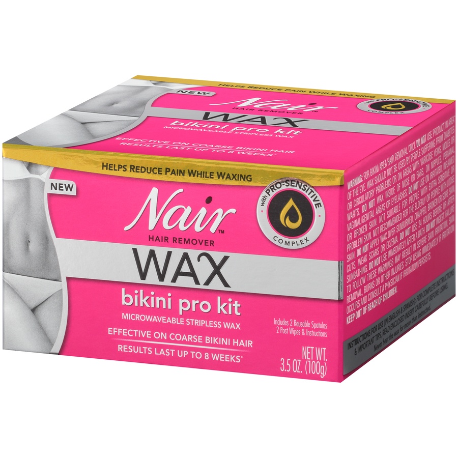 slide 3 of 7, Nair Hair Remover Wax Bikini Pro Kit, 3.5 oz