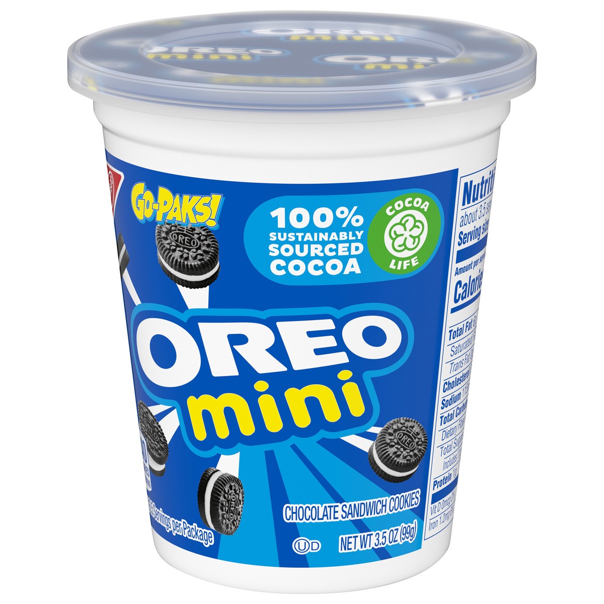 slide 3 of 14, OREO Mini Chocolate Sandwich Cookies, Go-Paks, 3.5 oz Cup, 3.5 oz