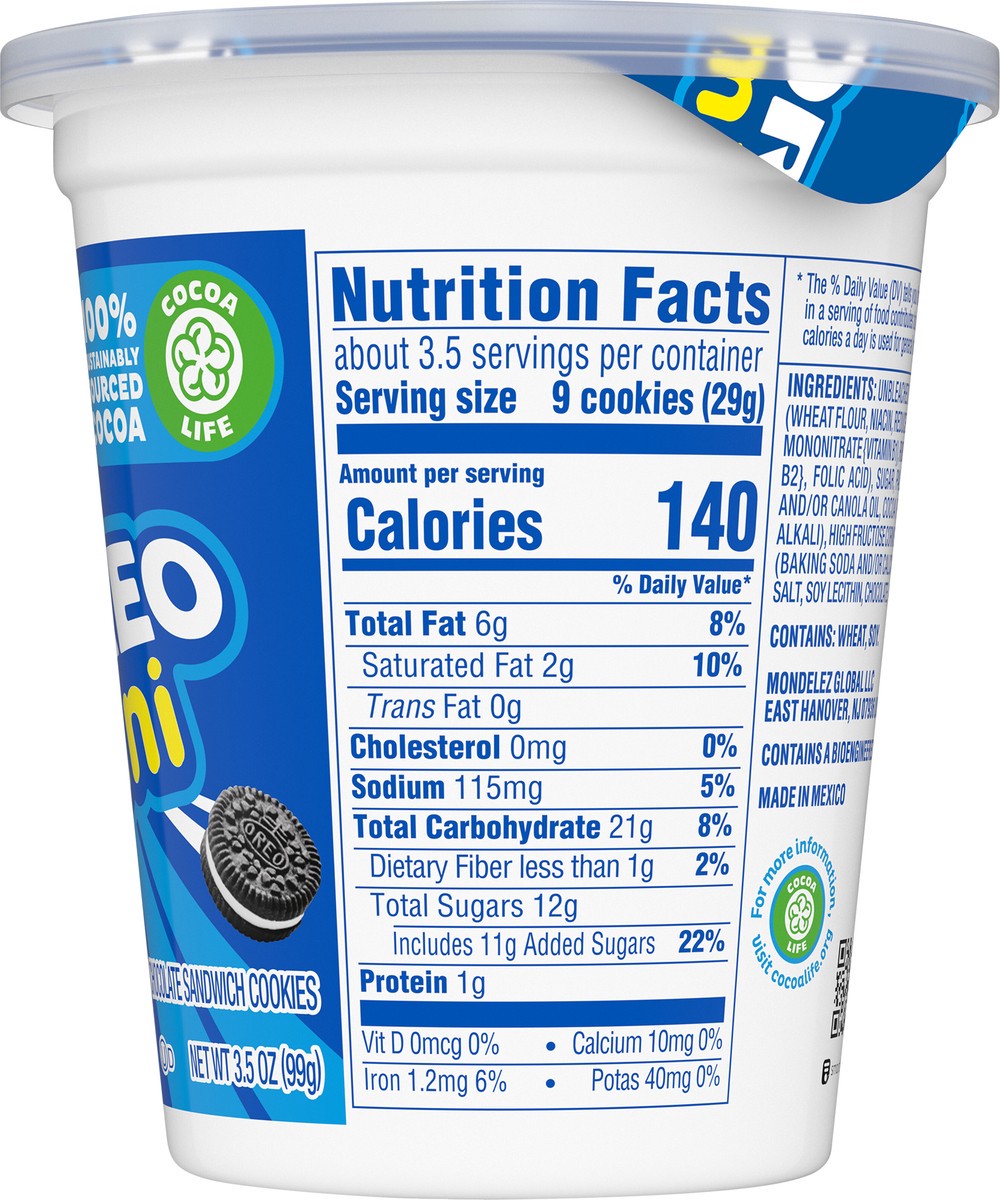 slide 11 of 14, OREO Mini Chocolate Sandwich Cookies, Go-Paks, 3.5 oz Cup, 3.5 oz