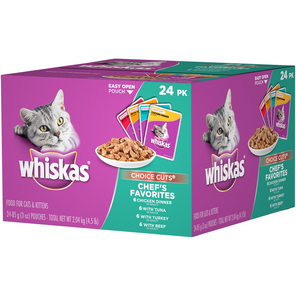 slide 3 of 9, Whiskas Food for Cats & Kittens 24 ea, 24 ct