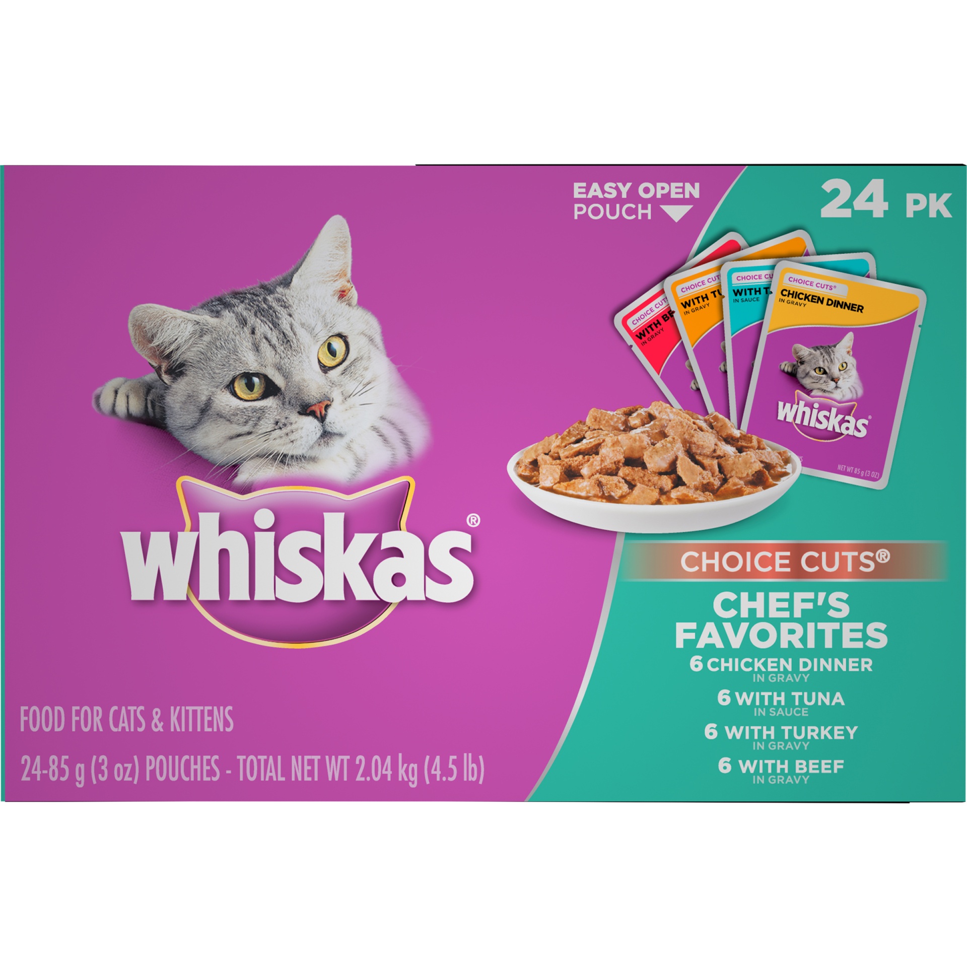 slide 5 of 9, Whiskas Food for Cats & Kittens 24 ea, 24 ct