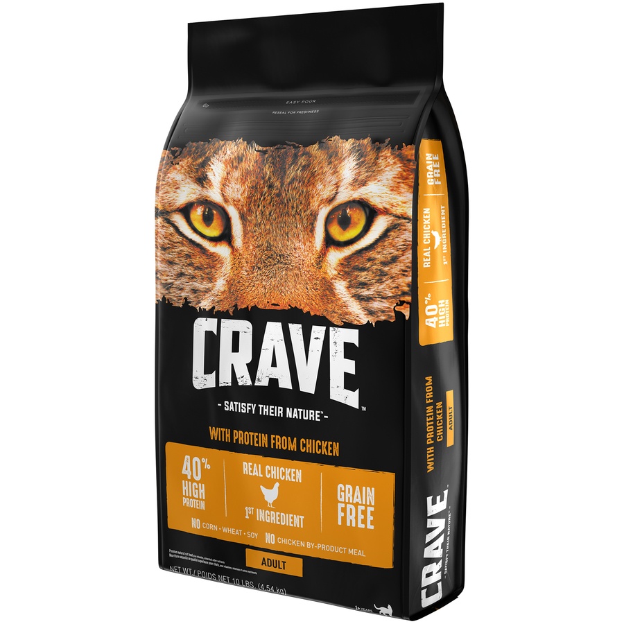 slide 3 of 9, CRAVE Dry Cat Food Chicken, 10 lb