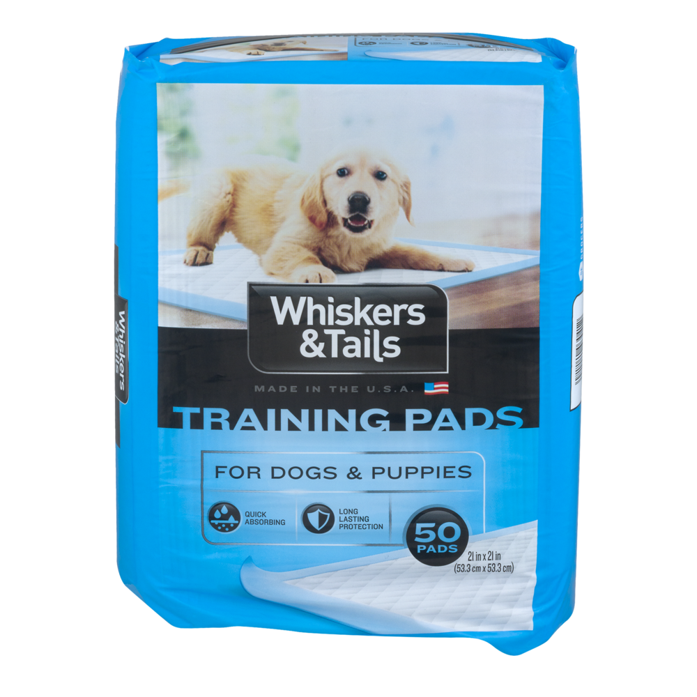 slide 1 of 1, Whiskers & Tails Training Pads For Dogs & Puppies, 50 ct