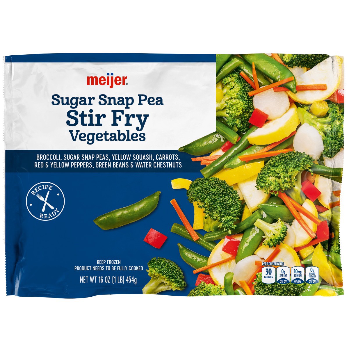 slide 1 of 5, Meijer Frozen Sugar Snap Pea Stir Fry Vegetable Medleys, 16 oz