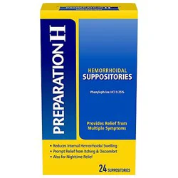 Preparation H Hemorrhoidal Suppositories 24 ea