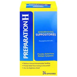 Preparation H Hemorrhoidal Suppositories 24 ea