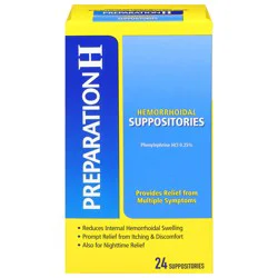 Preparation H Hemorrhoidal Suppositories 24 ea