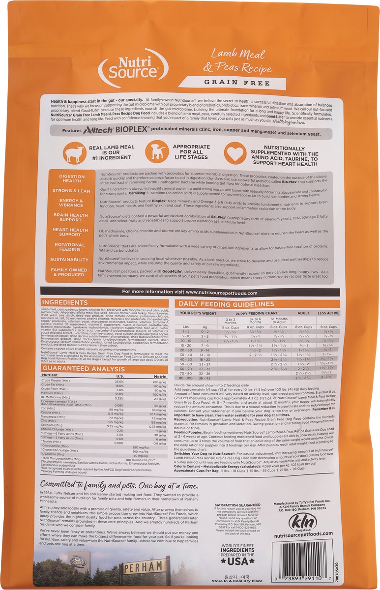 slide 5 of 15, NutriSource Grain Free Lamb Meal & Peas Recipe Dog Food 26 lb, 26 lb