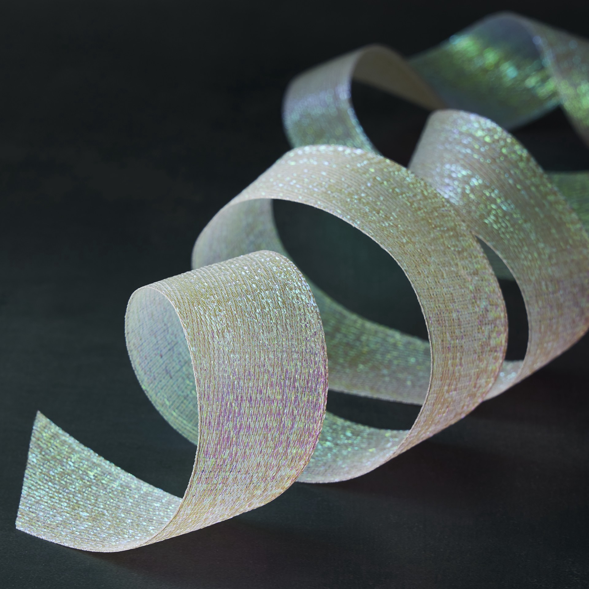 slide 2 of 4, 1.5" X 3yd. White Iridescent Wired Metallic Ribbon By Celebrate It 360°, 1.5 in x 3 yd
