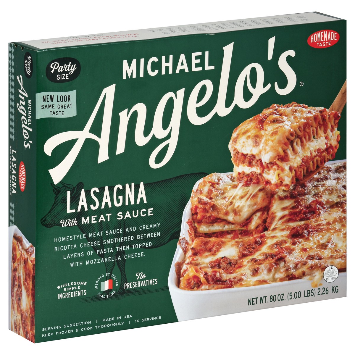 slide 5 of 8, Michael Angelo's Lasagna 80 oz, 80 oz