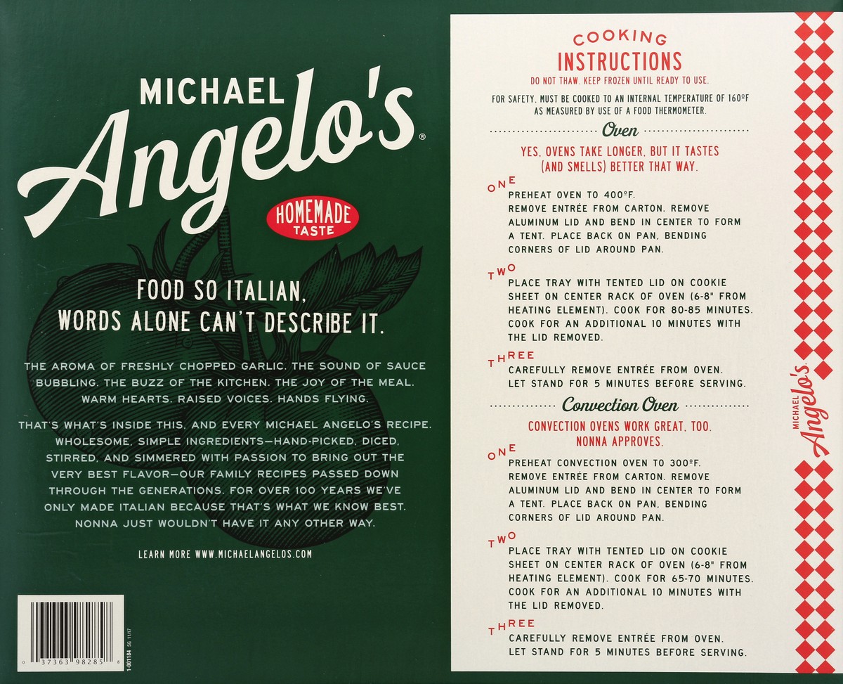 slide 6 of 8, Michael Angelo's Lasagna 80 oz, 80 oz