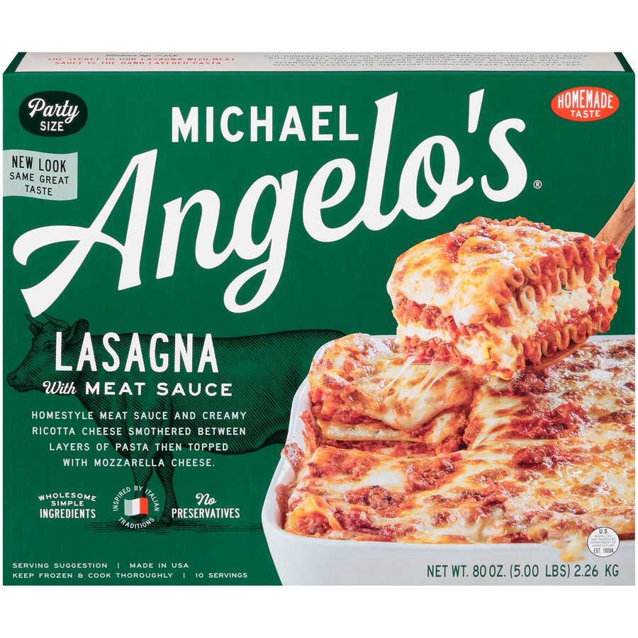 slide 1 of 1, Michael Angelo's Lasagna with Meat Sauce, 80 oz