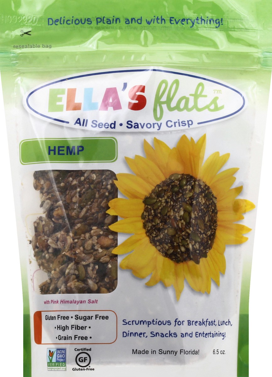 slide 2 of 13, Ella's Flats Hemp Savory Crisps 6.5 oz, 6 oz